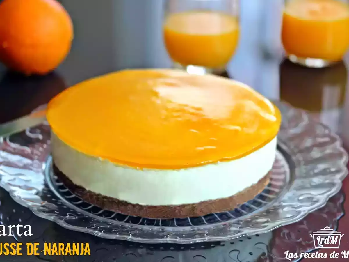 Tarta mousse de naranja cremosa