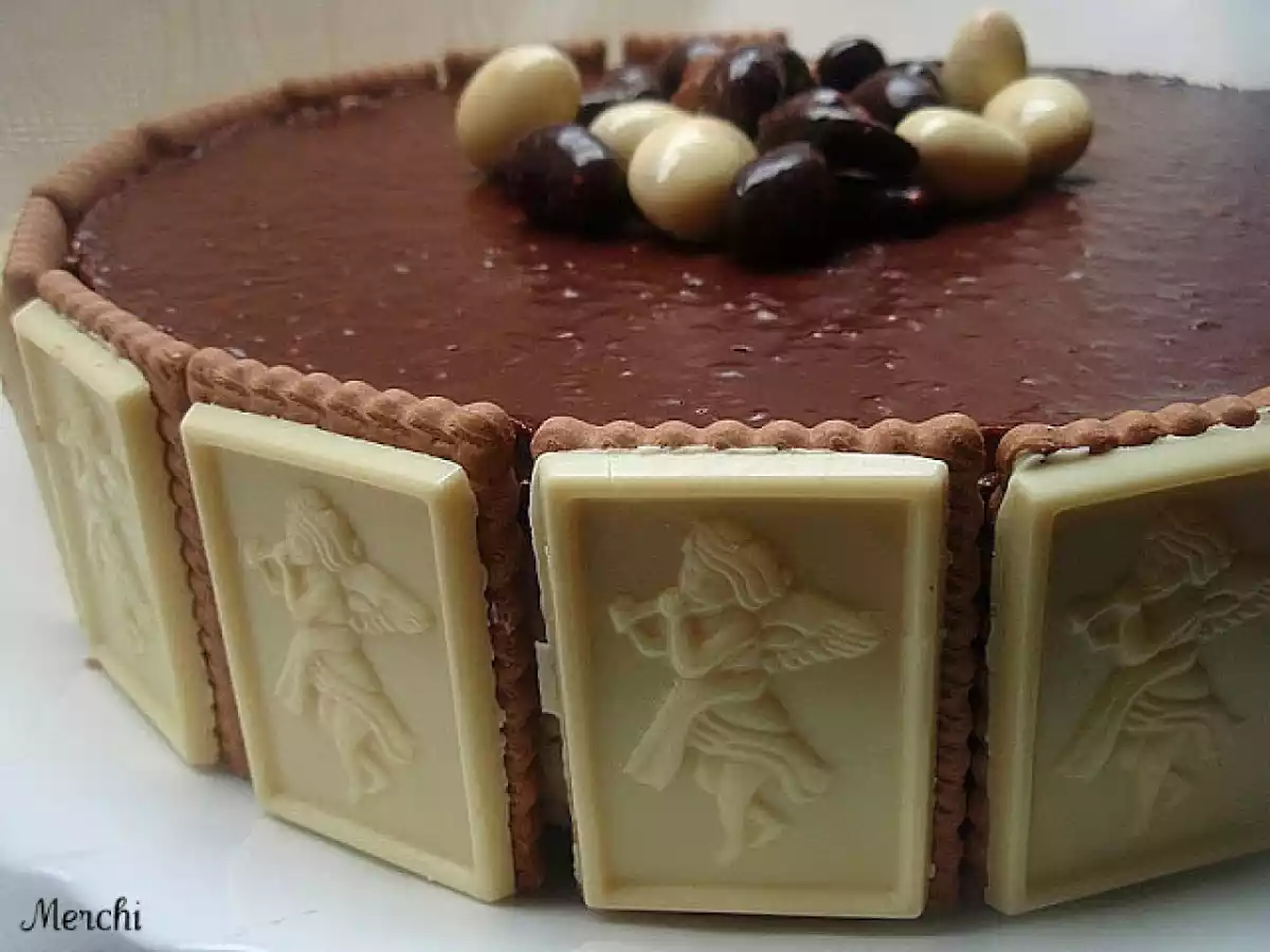 Tarta mousse de queso fresco, chocolate y café