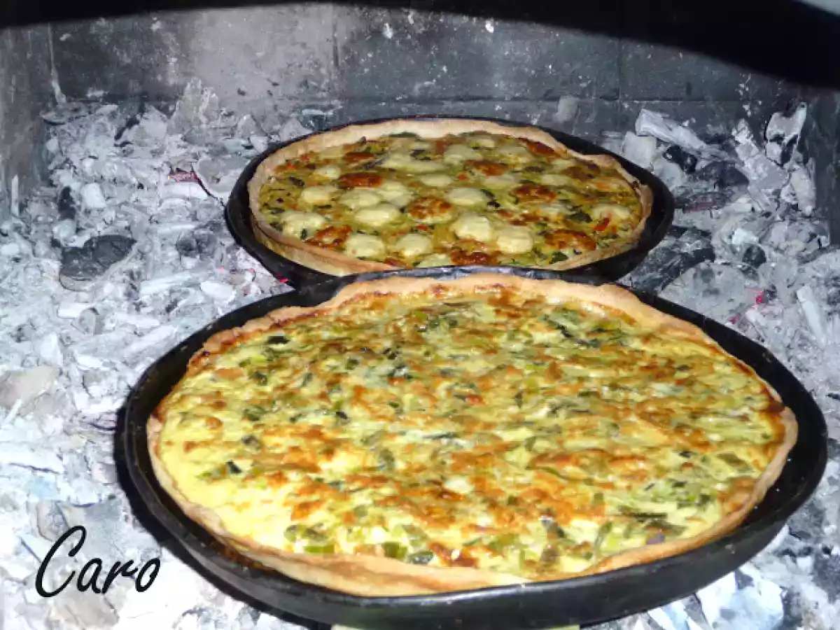 Tarta por dos ( zapallitos y puerros )