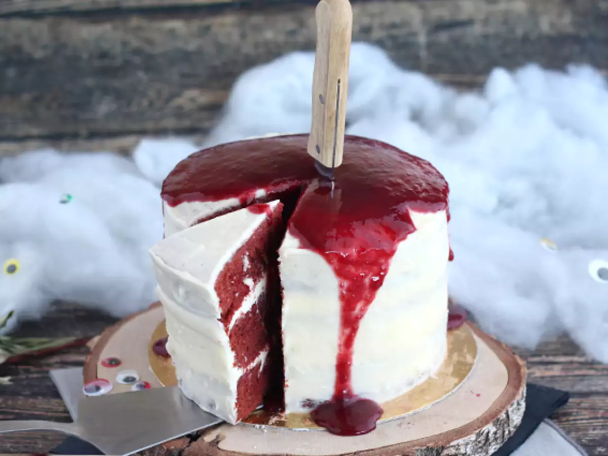 Tarta Red Velvet especial para Halloween