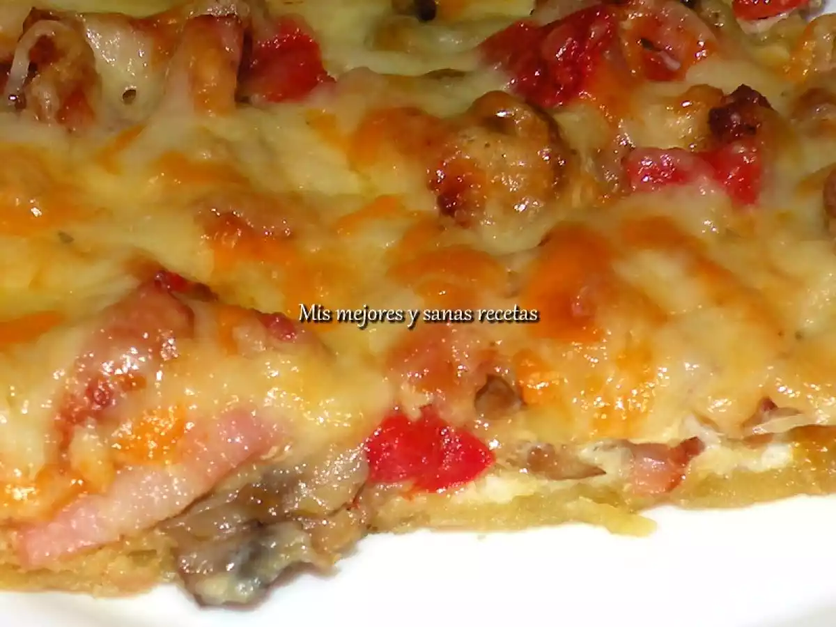 Tarta salada de bacon y champiñones - foto 4