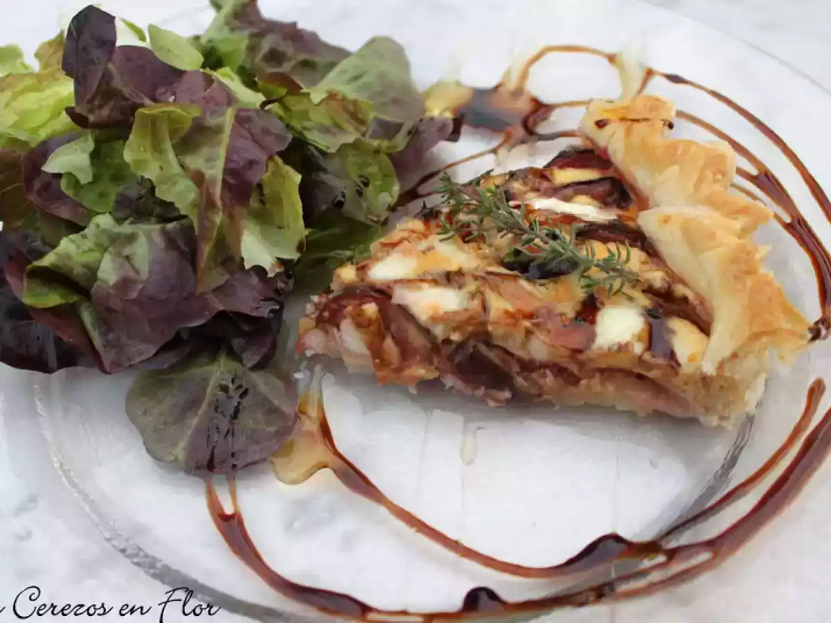 Tarta salada de higos y queso de cabra con reducción de balsámico - foto 2