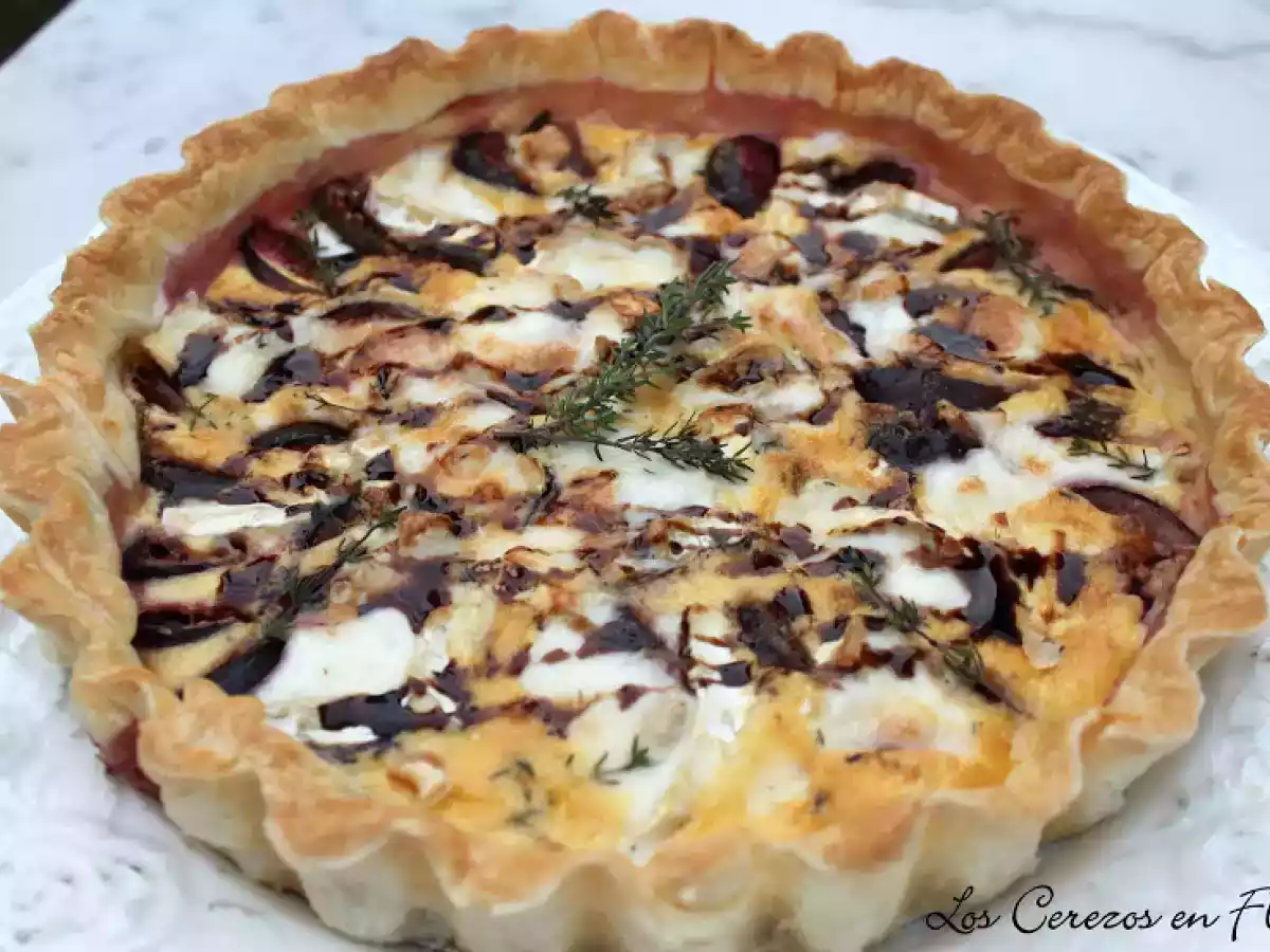 Tarta salada de higos y queso de cabra con reducción de balsámico - foto 3