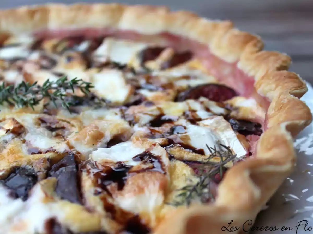 Tarta salada de higos y queso de cabra con reducción de balsámico - foto 4