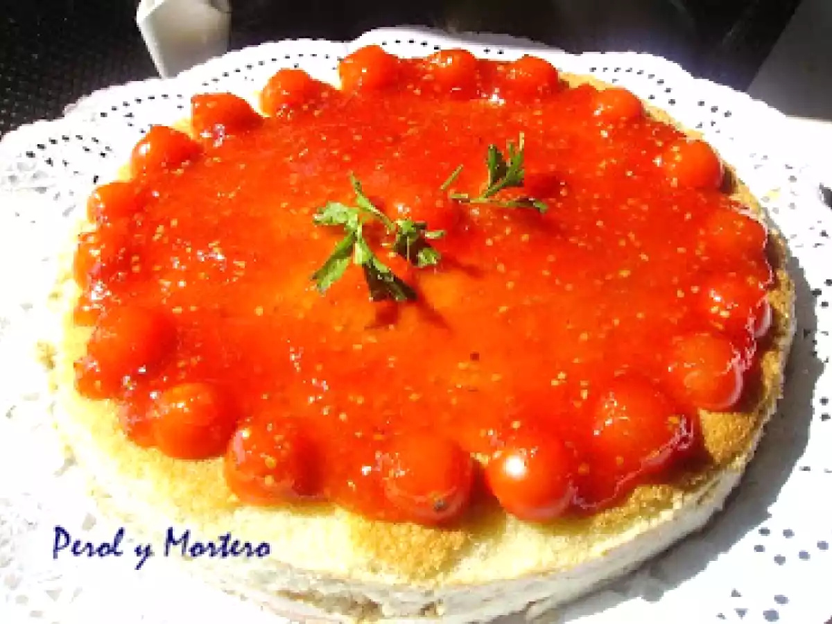 Tarta Salada De Queso De Cabra Y Mermelada De Tomates - foto 2