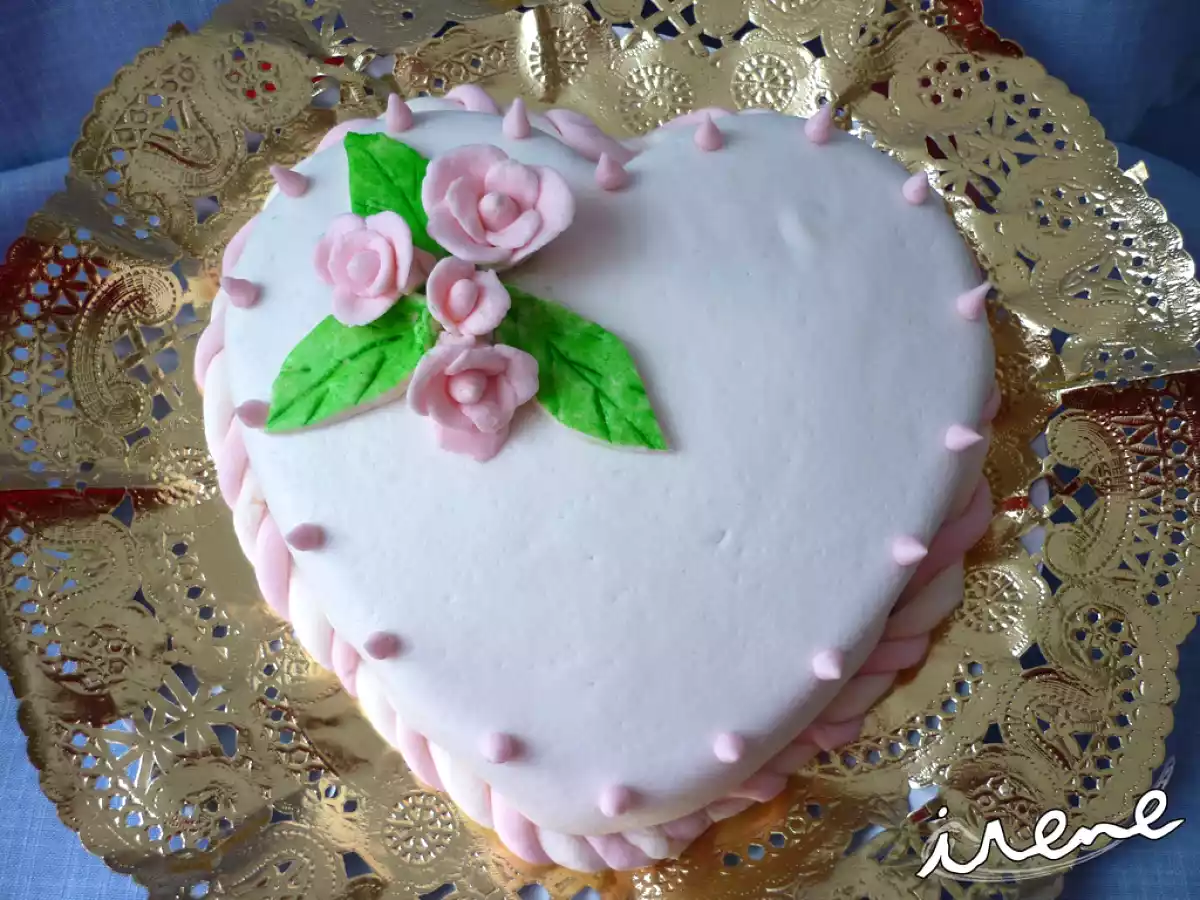 Tarta San Valentín con fondant