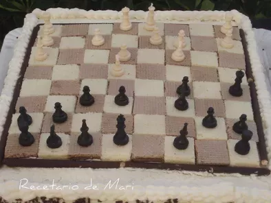 Tarta tablero de ajedrez y feliz cumpleaños, foto 4