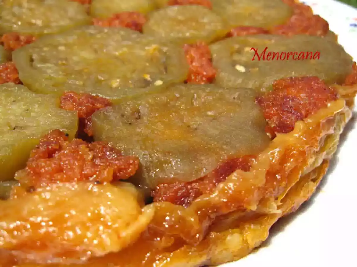 Tarta tatin de berenjenas y sobrasada
