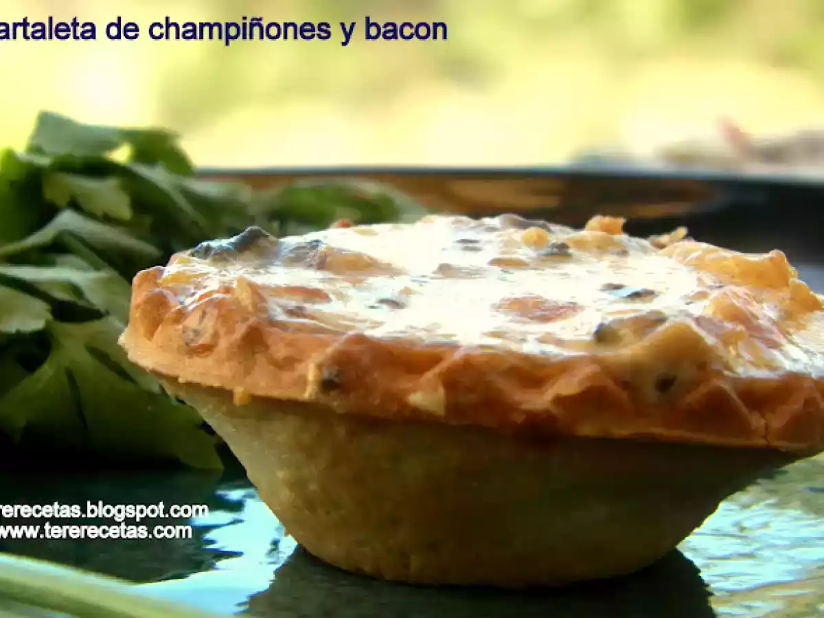Tartaleta de champiñones y bacon.