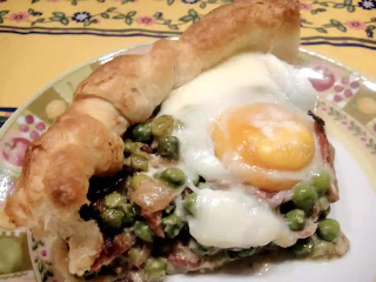Tartaleta rústica de guisantes, jamón y huevos - foto 2
