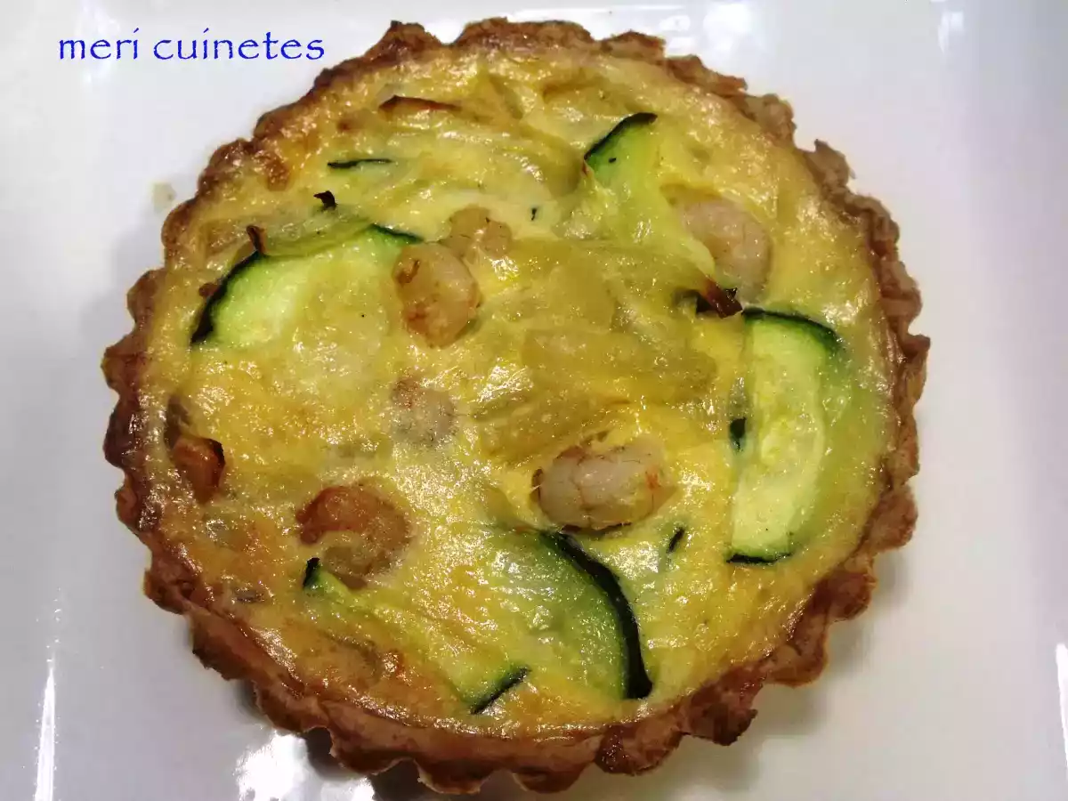 Tartaletas de calabacín y gambas