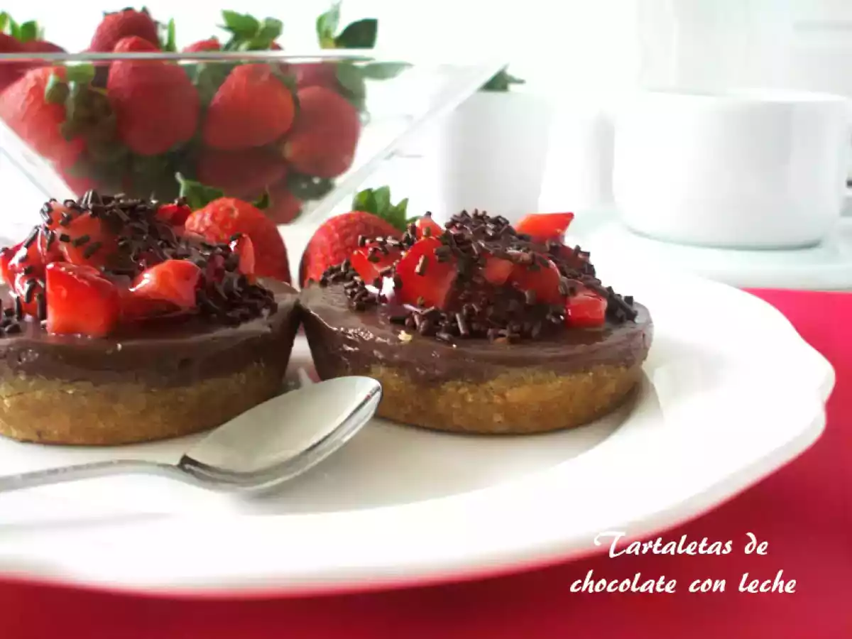 Tartaletas de chocolate con leche sin horno