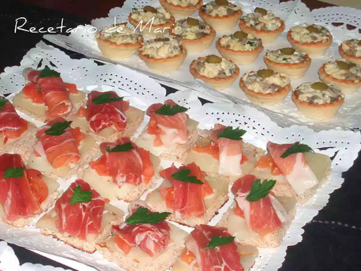 Tartaletas de revuelto con champiñones