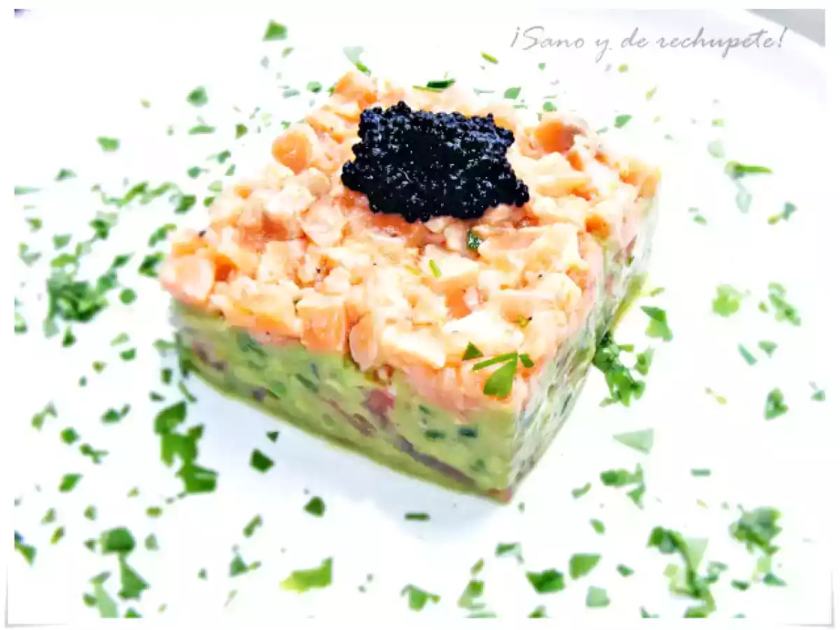 Tartar de salmón con guacamole