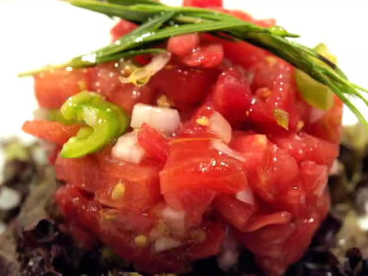 tartar de sandía y tomate