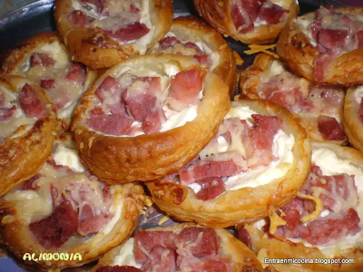 Tarteletas de queso y jamon / Tartelettes fromage-jambon - foto 2