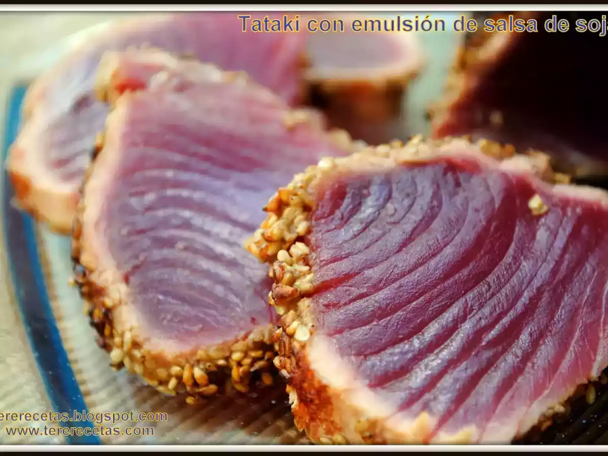 Tataki (a mi manera) con emulsión de salsa de soja. - foto 2