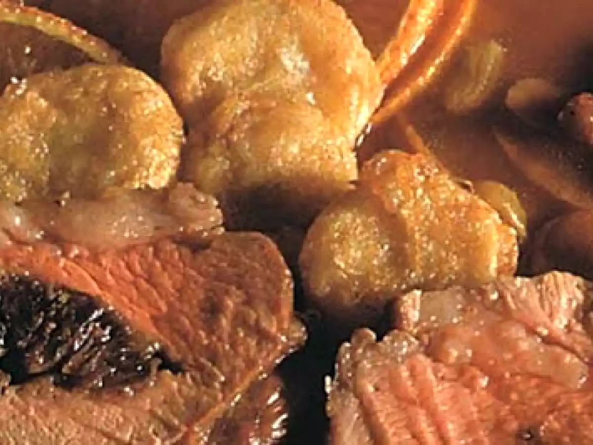 Ternera gallega mechada con pasas y miel