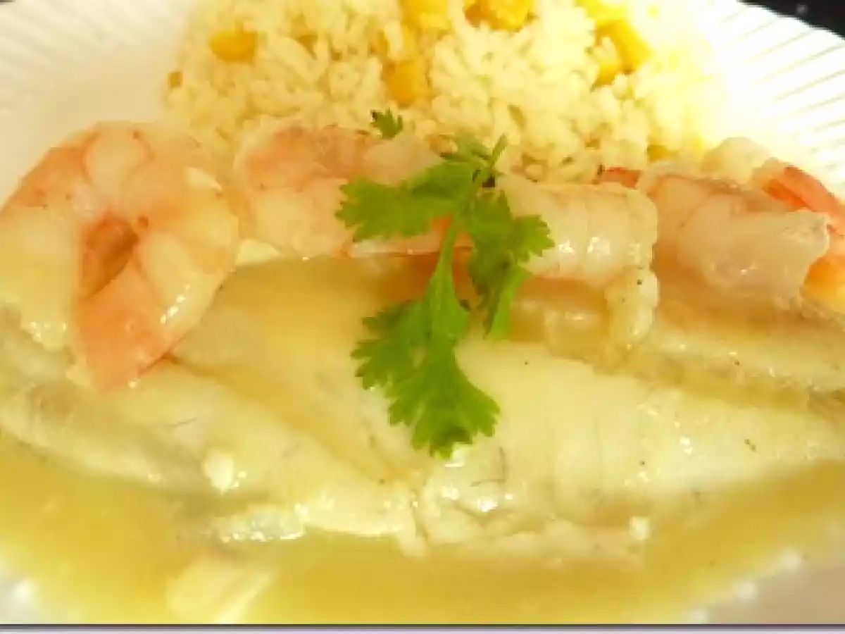 Tilapia con camarones a la naranja