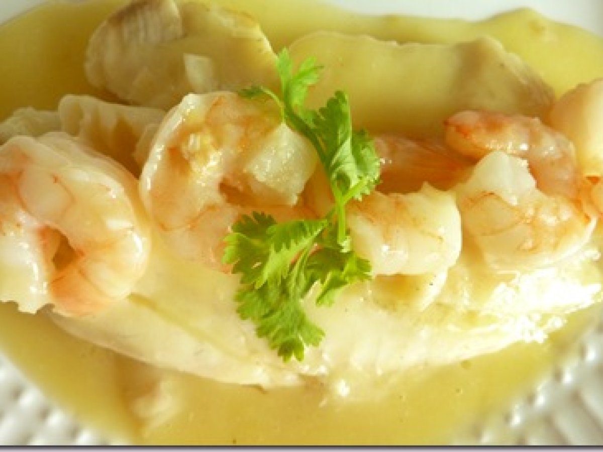 Tilapia con camarones a la naranja Receta Petitchef