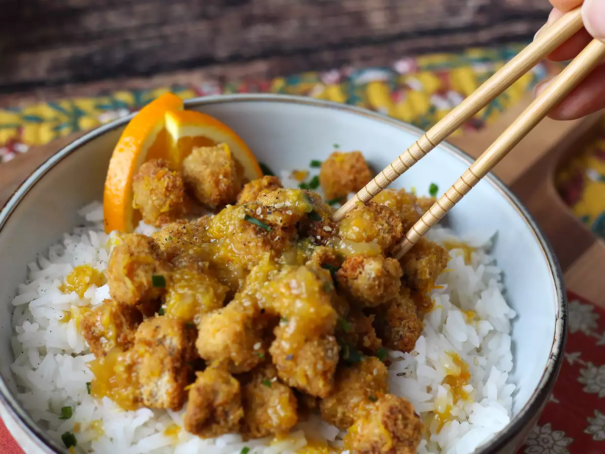Tofu crujiente a la naranja, al estilo del pollo a la naranja - foto 5