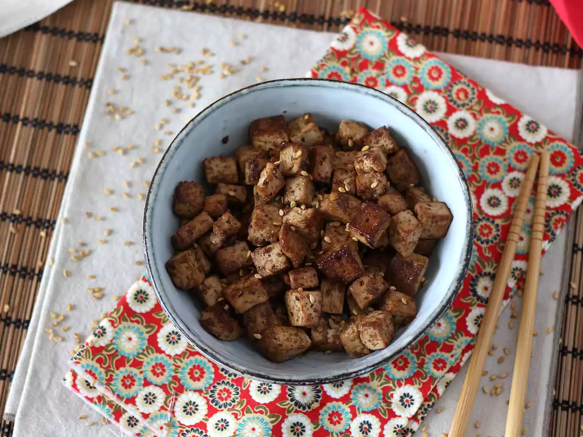 Tofu marinado con sabores asiáticos (¡Te encantará el tofu después de probarlo así!) - foto 3