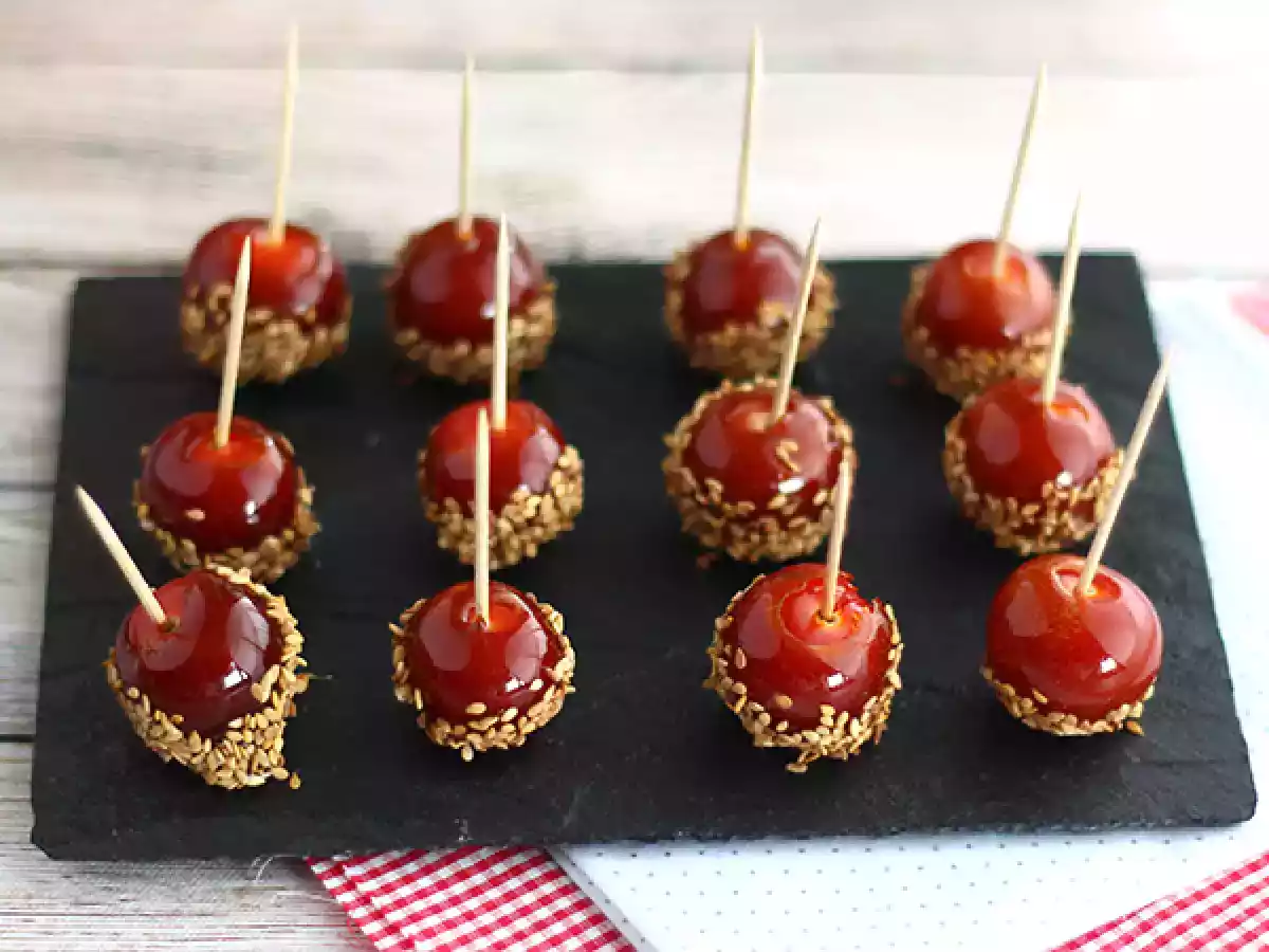 Tomates cherry caramelizados con sésamo - foto 2