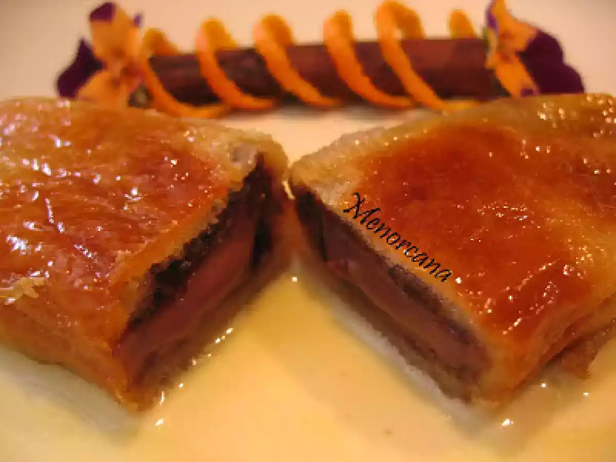 Torrijas con pan de leche rellenas de chocolate
