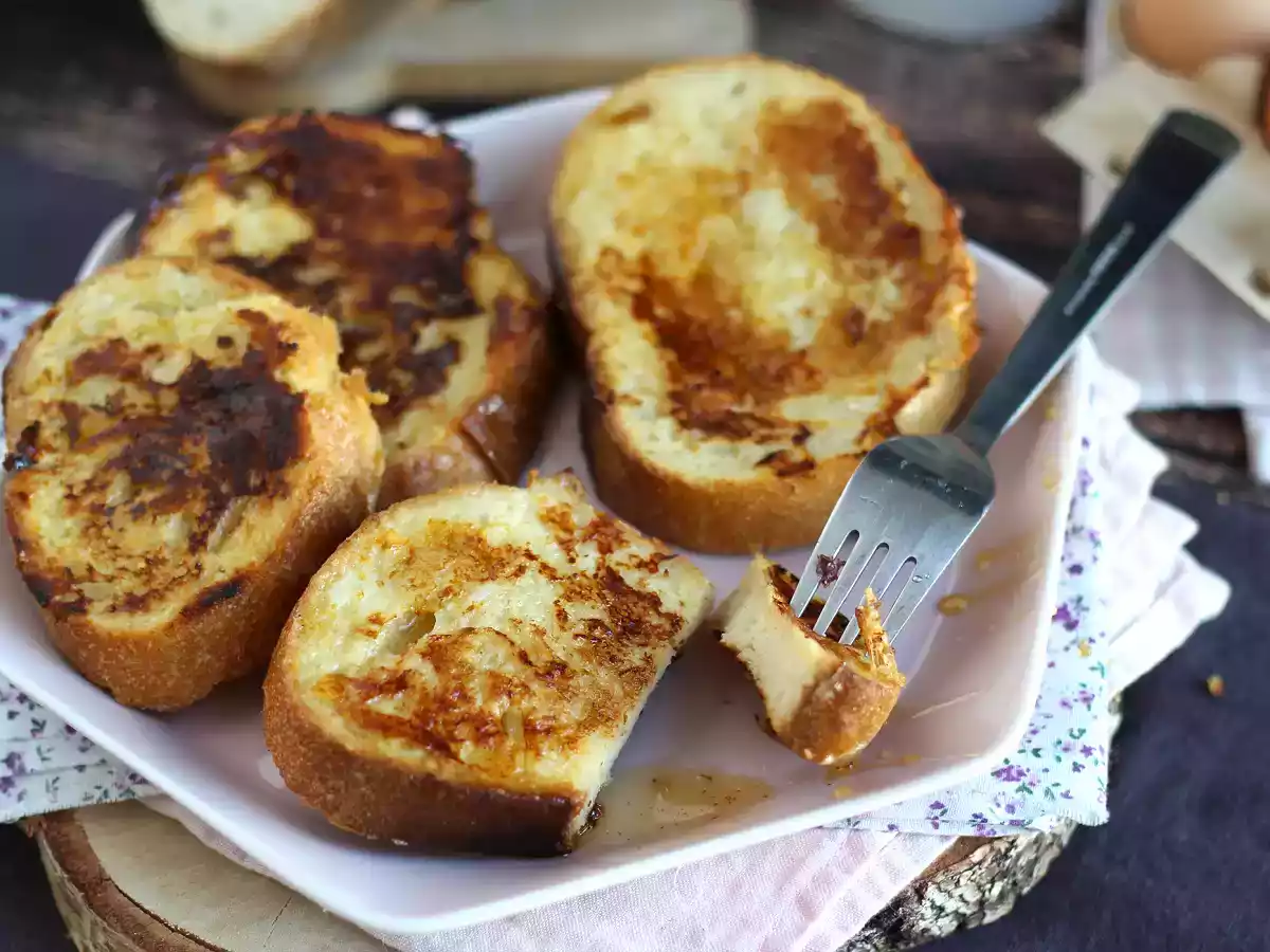 Torrijas francesas, Pan perdido con baguette