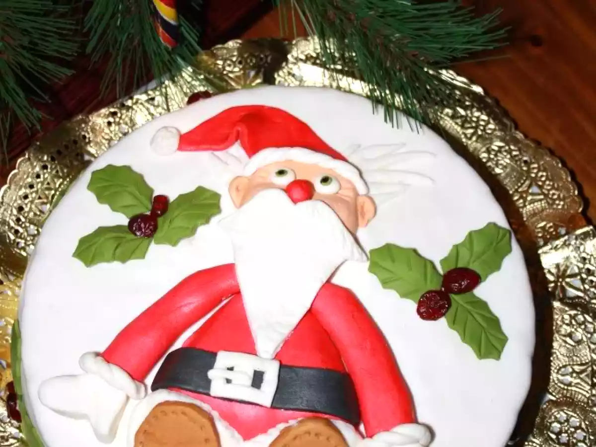 Torta Papá Noel en Fondant de Nubes