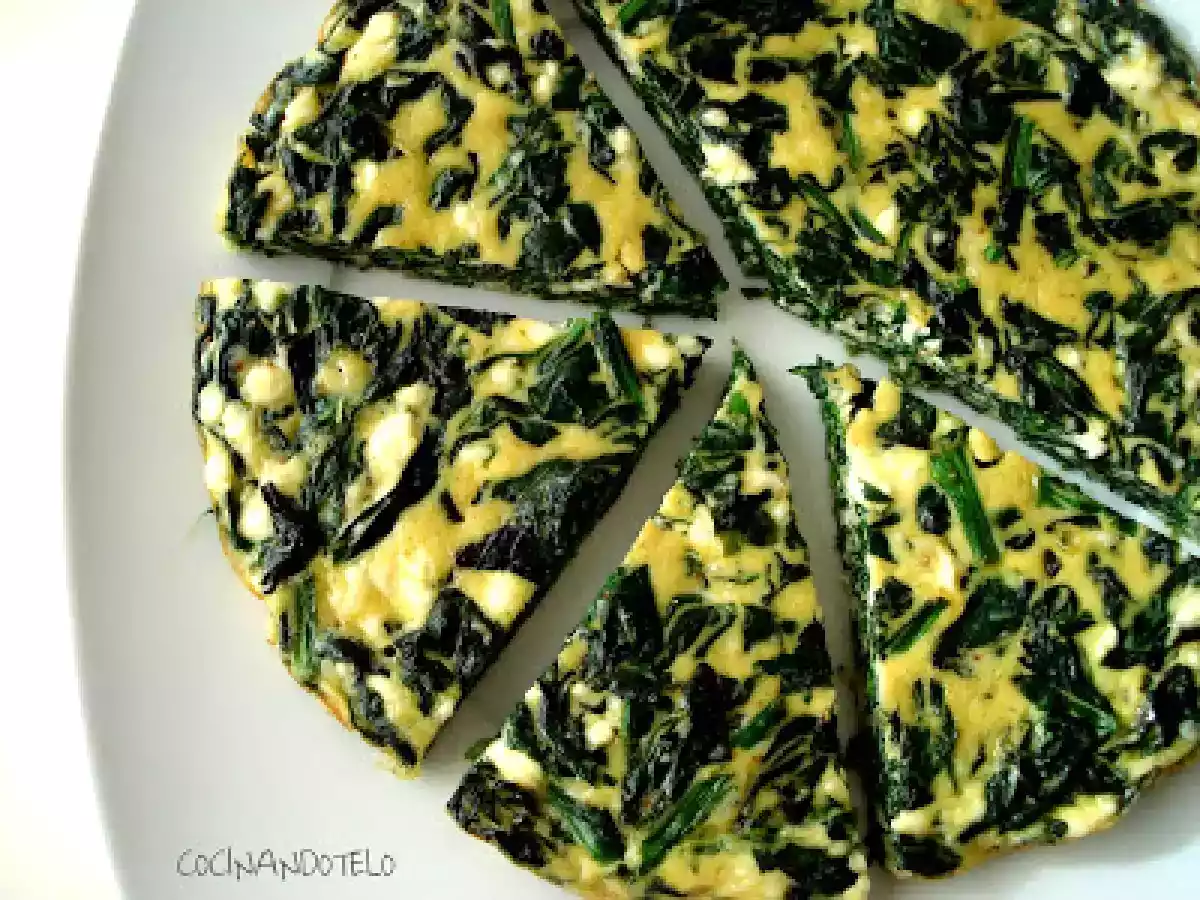 Tortilla al horno con espinacas y queso