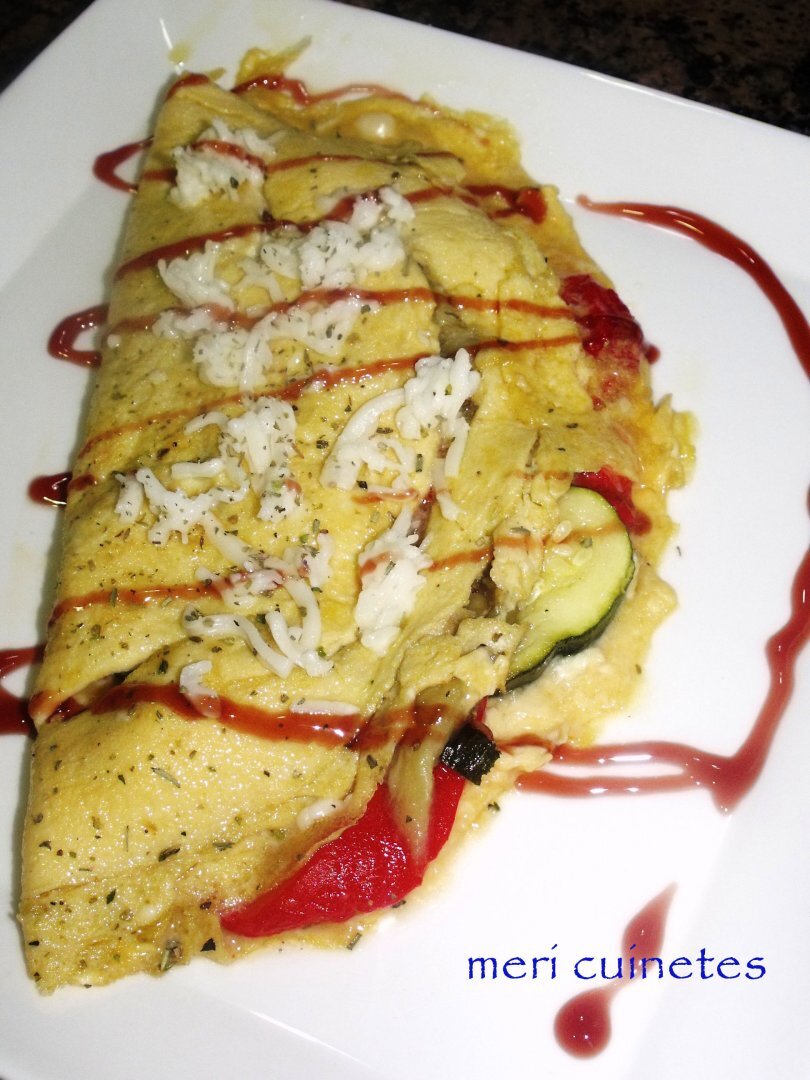 Tortilla con verduras al horno, queso Receta Petitchef