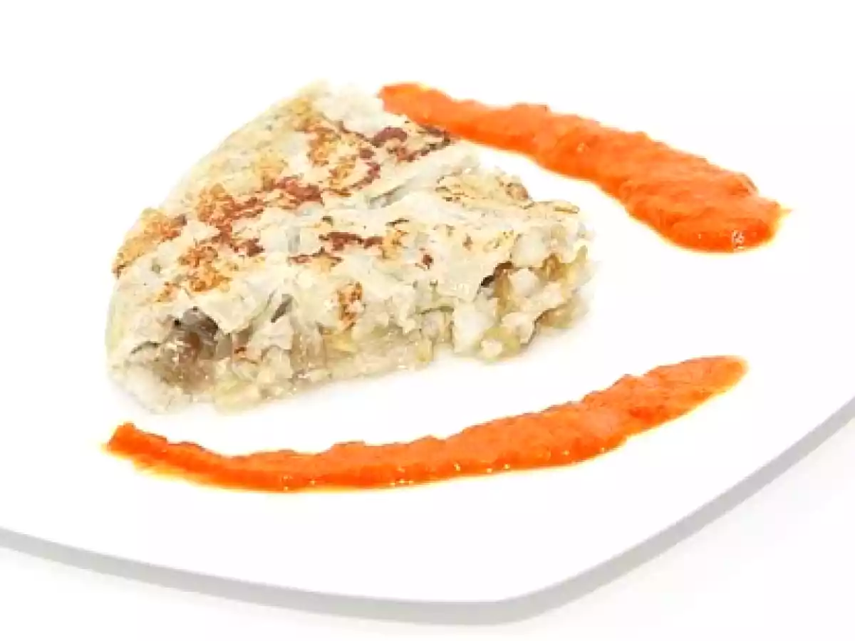 Tortilla de berenjena y bacalao
