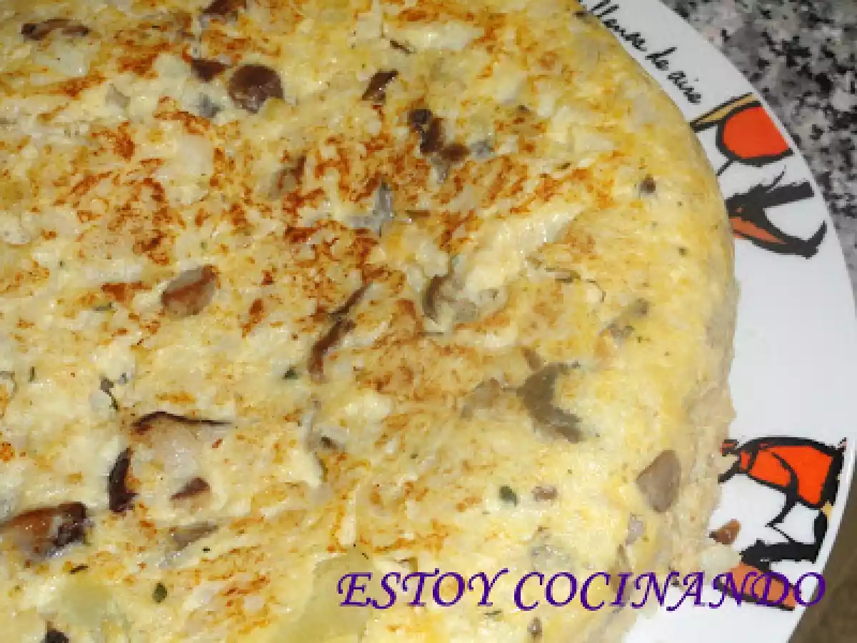 Tortilla de coliflor y setas