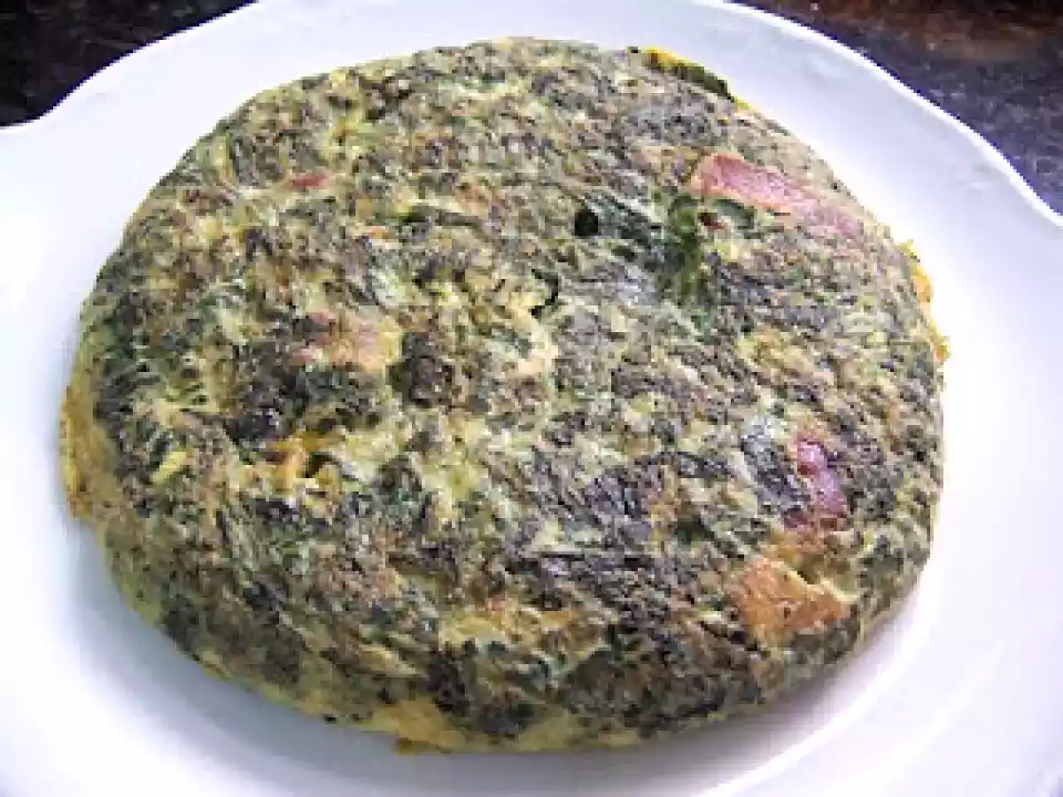 Tortilla de espinacas y jamón