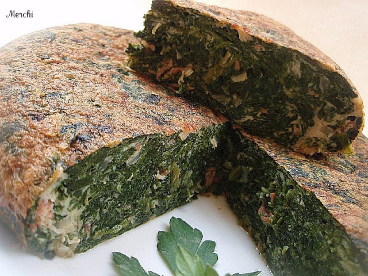 Tortilla de espinacas y jamón serrano Receta Petitchef