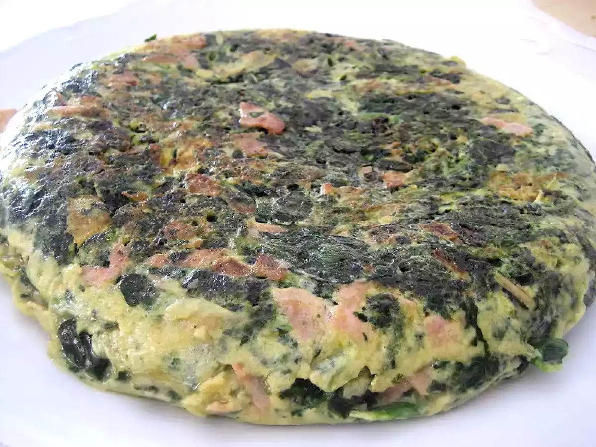 Tortilla de espinacas y piñones