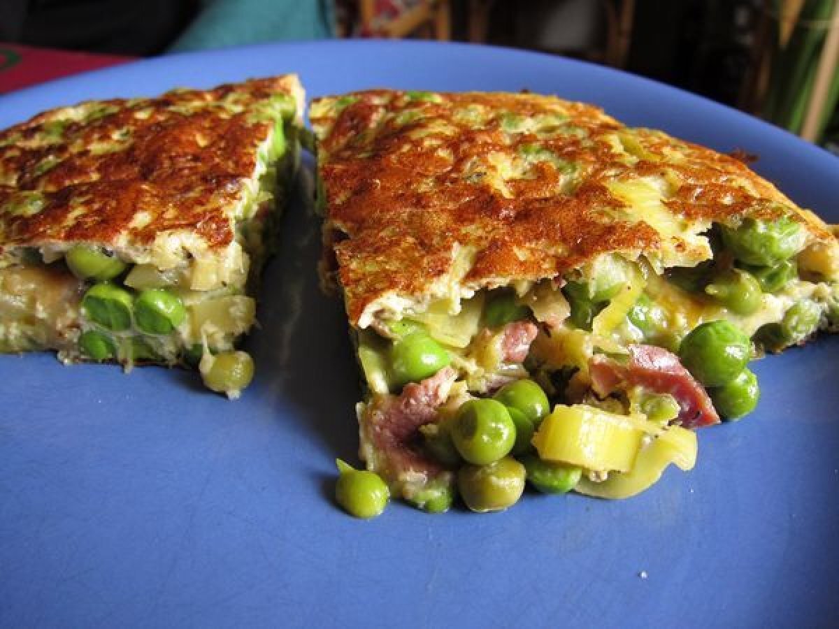 Tortilla de guisantes con jamón Receta Petitchef