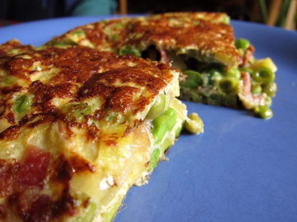 Tortilla de guisantes con jamón Receta Petitchef