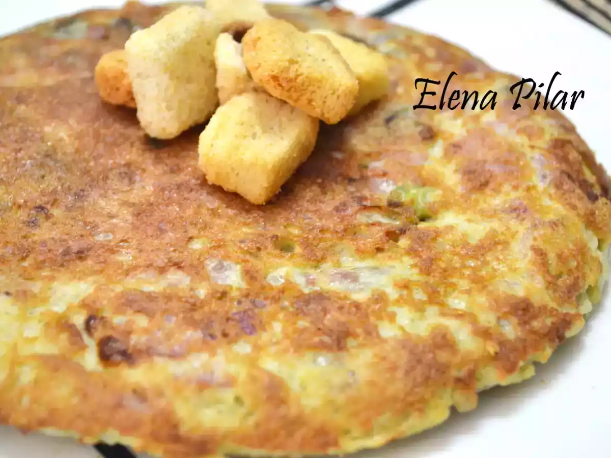 Tortilla de Habas frescas con Jamón