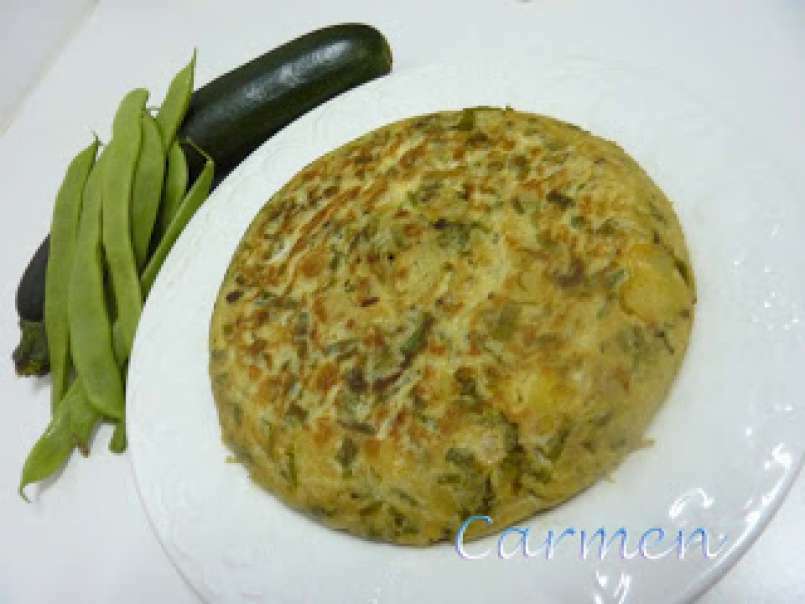 Tortilla de judias verdes y calabacín, foto 1