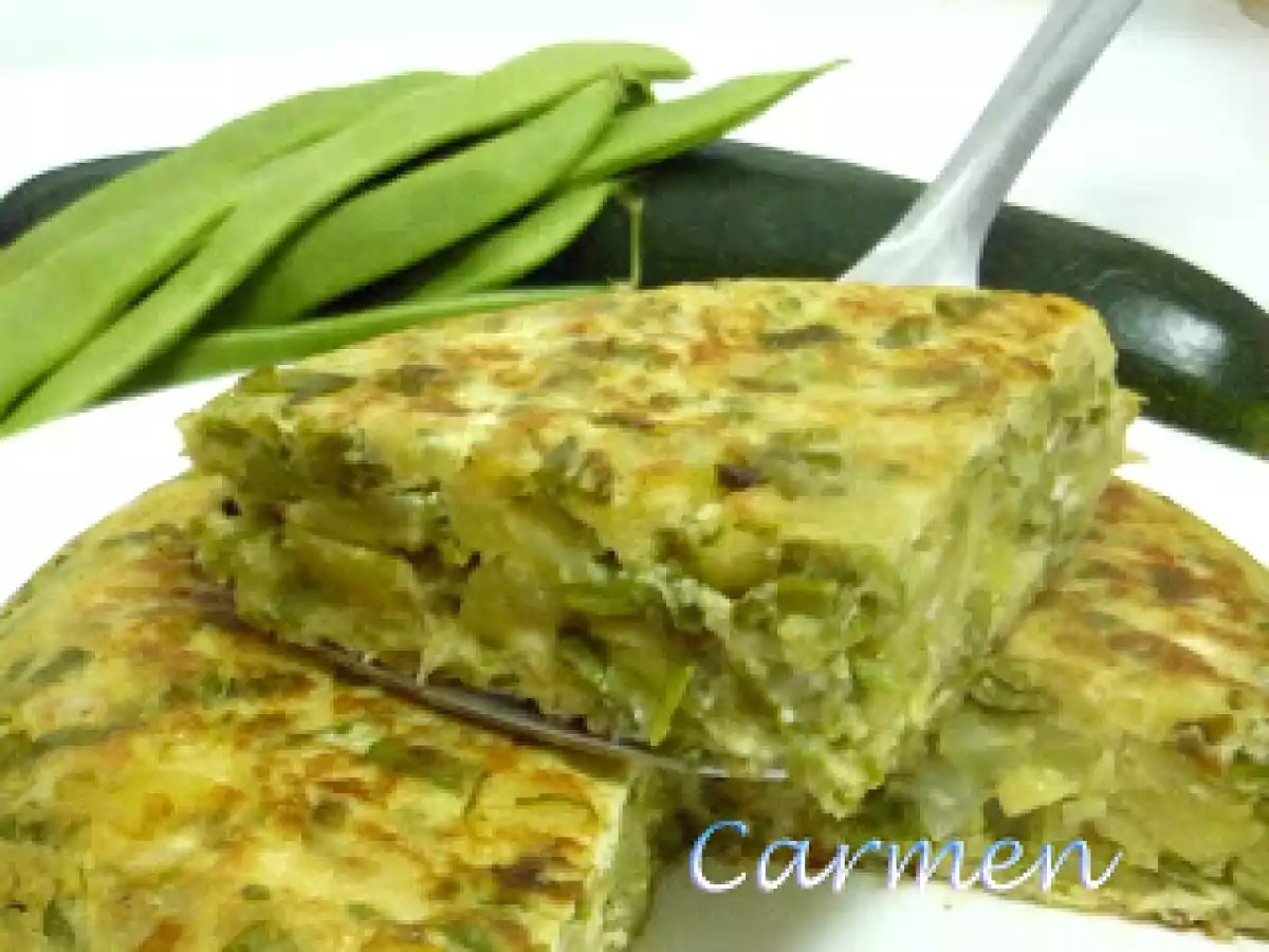 Tortilla de judias verdes y calabacín - foto 2