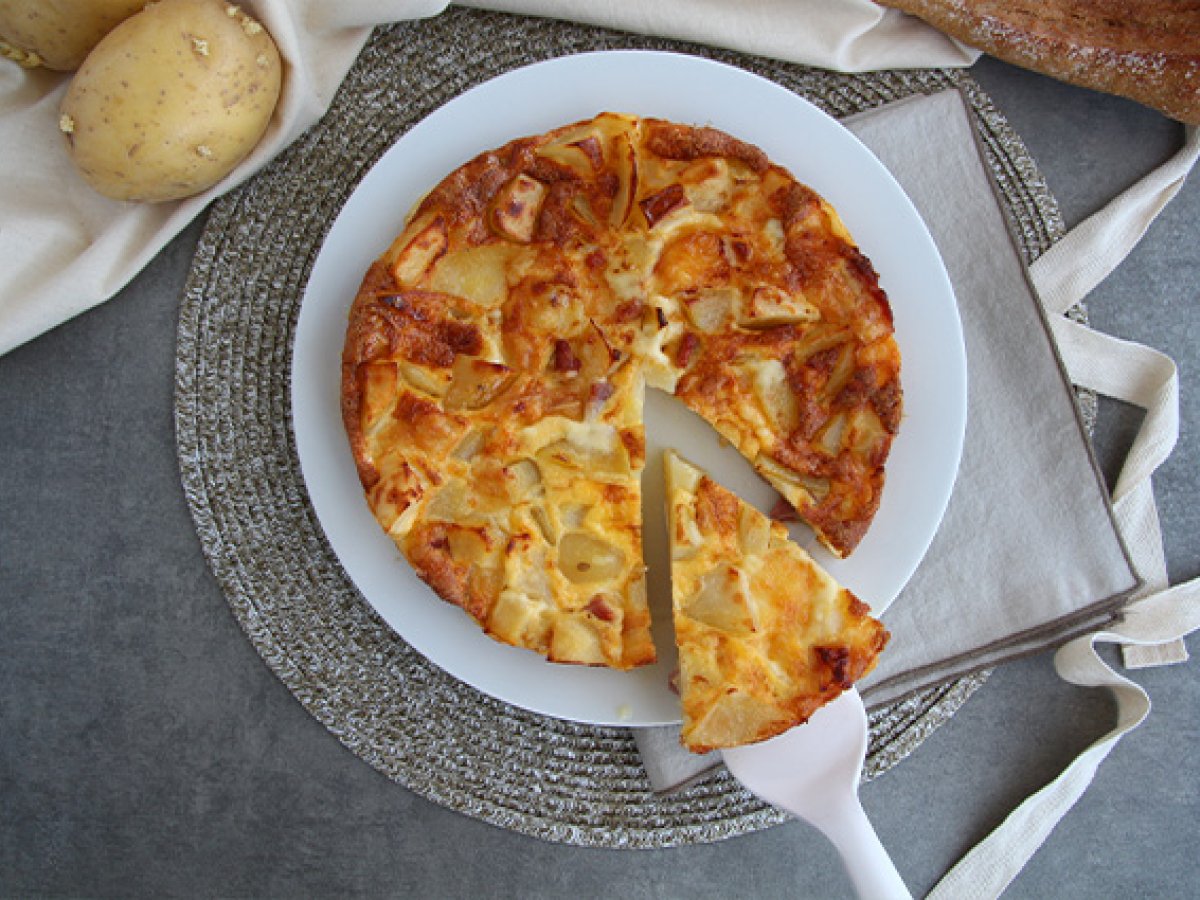 Tortilla de patatas y queso al horno Receta Petitchef