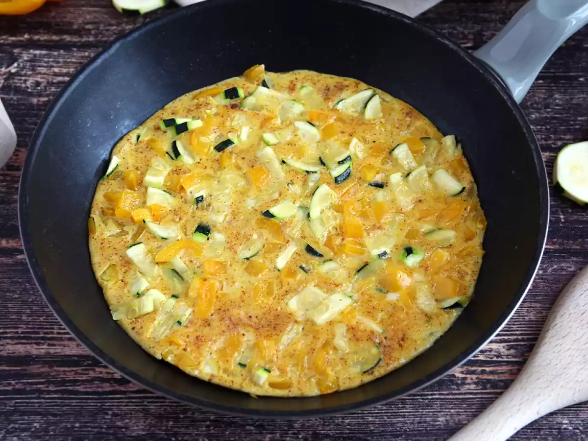 Tortilla de pimiento y calabacín
