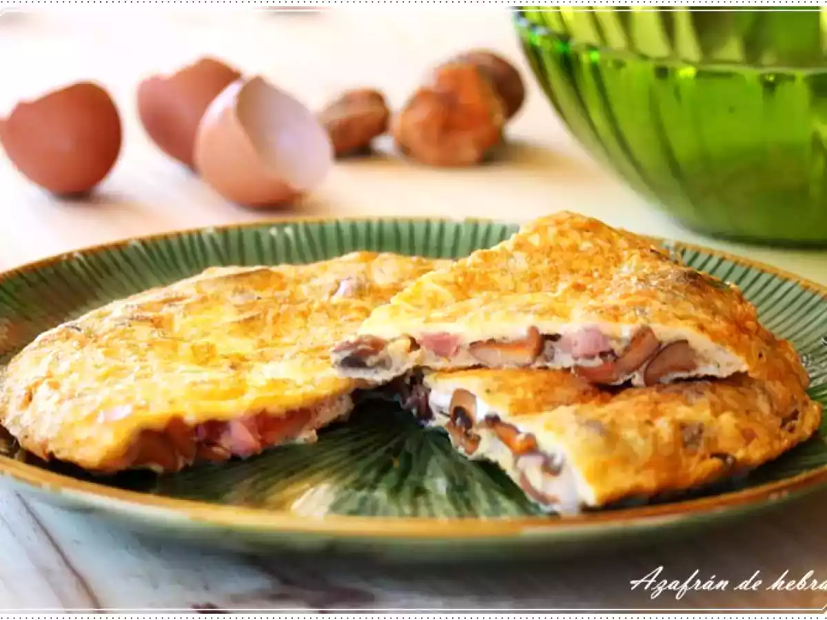 Tortilla de setas y jamón