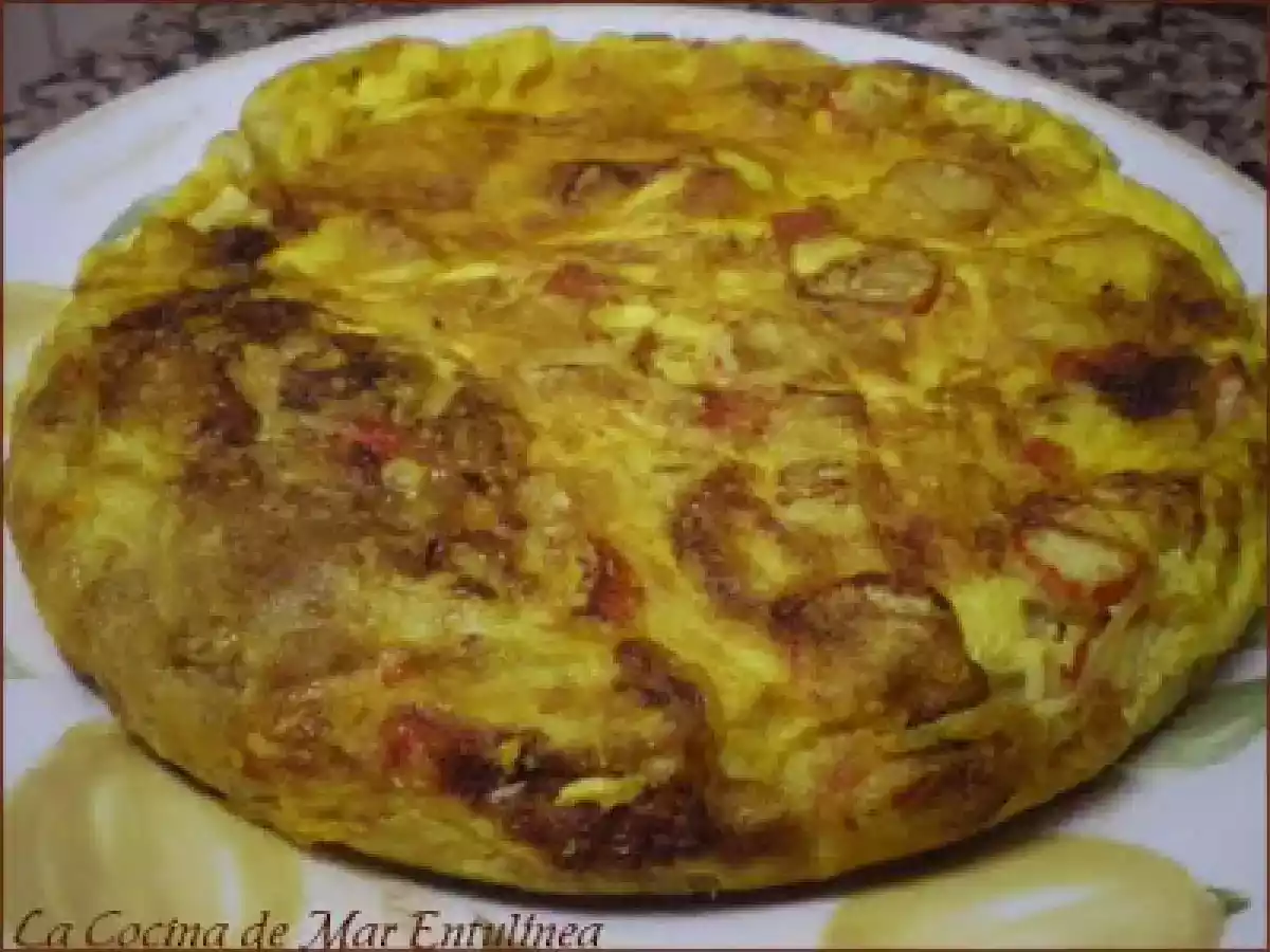 Tortilla de surimi y cebolla
