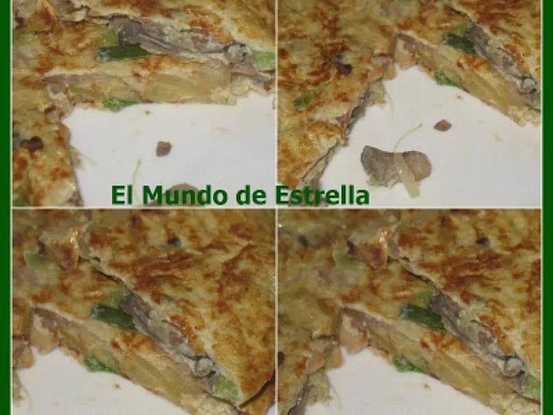 Tortilla o Revuelto ( setas, gambas y ajetes), foto 2