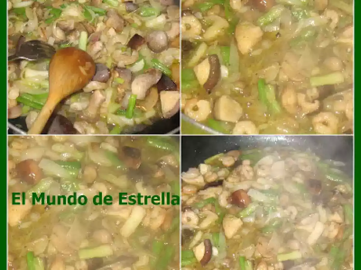 Tortilla o Revuelto ( setas, gambas y ajetes) - foto 3