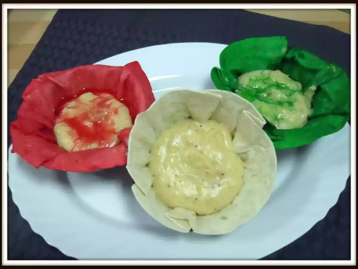 Tortillas de colores al caramelo