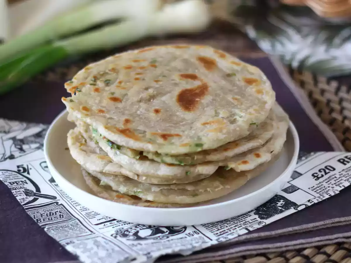 Tortitas chinas con cebolleta- Scallion pancakes